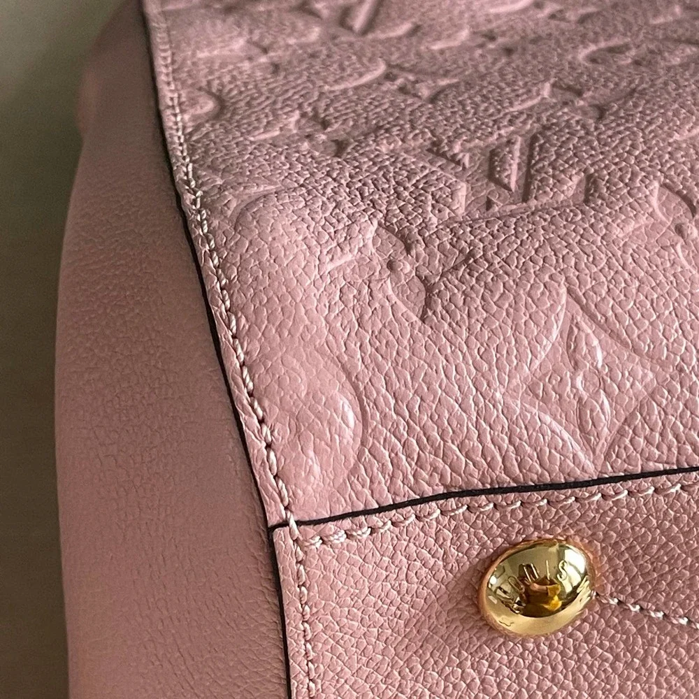 ❌SOLD❌ Louis Vuitton Montaigne BB Empreinte Leather Rose Poudre Crossbody Bag - Picture 10 of 17